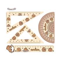 Conjunto De Réguas De Capivara Em Desenho Animado Fofo, 4 Peças, Ferramentas Criativas De Desenho Em