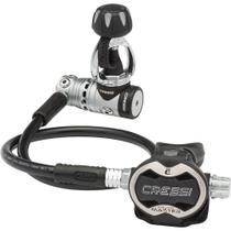 Conjunto de Regulador 1º e 2º Estágios para Mergulho Cressi AC25 Master Cromo Yoke