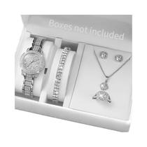 Conjunto De Relógio De Pulso De Quartzo De Luxo Com Strass Para Mulheres 6PCS Joias Femininas Reloj