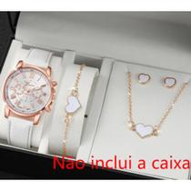 Conjunto de relógio Floral Elegante Feminino com Conjunto de Joias Presente Conjunto de relógio Floral Elegante Feminino com Conjunto de Joias Presente