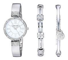 Conjunto de relógios Anne Klein feminino premium com detalhes em cristal Conjunto de relógios Anne Klein feminino premium com detalhes em cristal
