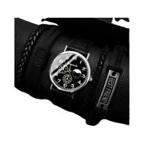 Conjunto De Relógios De Luxo Masculinos Em Couro Preto Quartz SKOMIT 5PCS Relógios De Moda Casual