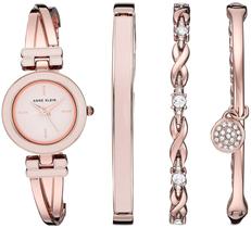 Conjunto de Relógios e Pulseiras Femininos Anne Klein com Cristais
