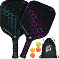 Conjunto de remo Pickle-Ball-Paddle JonCaye BLITZ, pacote com 2 bolas e bolsa