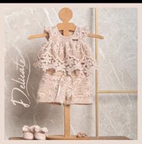Conjunto de Renda Blusa e Short Cor Rose Tamanho M Conjunto de Renda Blusa e Short Cor Rose Tamanho M