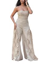 Conjunto de renda de 2 peças Sezhgswd Women Crop, tubo de espartilho sem alças