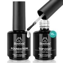 Conjunto de revestimento e camada base em gel para unhas Beetles 15 mL x 2