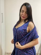 Conjunto de Robe gestante estampado manga curta 67% poliéster e 33% viscose Ref. 594.A .MC