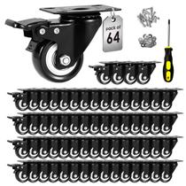 Conjunto de rodas Caster ASHGOOB Heavy Duty com freio de 2 polegadas, 64 unidades