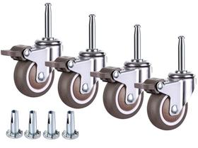 Conjunto de rodas Caster NERILEE de borracha de 2 polegadas com freio para móveis