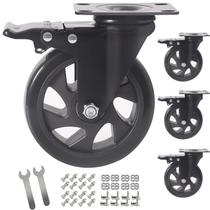 Conjunto de rodas Caster Wieyunn de 5 polegadas com freio de 2200 libras de carga, pacote com 4 Conjunto de rodas Caster Wieyunn de 5 polegadas com freio de 2200 libras de carga, pacote com 4