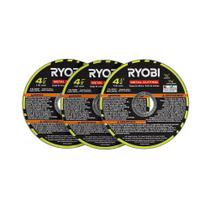 Conjunto de rodas de corte RYOBI 4-1/2 para metal, pacote com 3 rebarbadoras 4-1/2