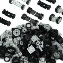 Conjunto de rodas e eixos, 122 unidades, compatível com tijolos clássicos