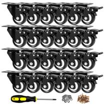 Conjunto de rodízios CLOATFET Heavy Duty de 2 polegadas com freio, 24 peças