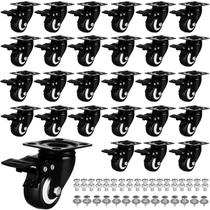 Conjunto de rodízios GCFoir 28 Heavy-Duty Industrial de 5 cm com freio preto Conjunto de rodízios GCFoir 28 Heavy-Duty Industrial de 5 cm com freio preto