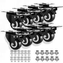 Conjunto de rodízios GCfoir industrial pesado de 1,5 polegadas com freio Conjunto de rodízios GCfoir industrial pesado de 1,5 polegadas com freio