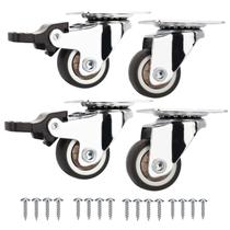 Conjunto de rodízios Heavy Duty 1,5", 4 unidades, capacidade de 100 kg com freio