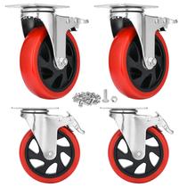 Conjunto de rodízios Mofeetools Heavy Duty de 5 polegadas com freios, 4 unidades