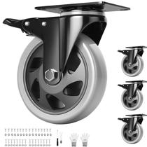 Conjunto de rodízios pesados de 5 polegadas com freios x4 Conjunto de rodízios pesados de 5 polegadas com freios x4