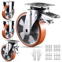 Conjunto de rodízios VM VIMA Super Heavy Duty 6500 libras de carga de 8 polegadas Conjunto de rodízios VM VIMA Super Heavy Duty 6500 libras de carga de 8 polegadas