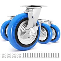 Conjunto de rodízios W B D WEIBIDA Heavy Duty de 8 polegadas 6000 libras x4 com freio Conjunto de rodízios W B D WEIBIDA Heavy Duty de 8 polegadas 6000 libras x4 com freio