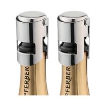 Conjunto De Rolhas Para Champanhe Em Aço Inoxidável E Silicone, 2 Peças, Rolha Reutilizável Para