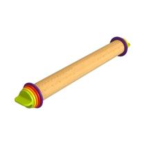 Conjunto De Rolo De Massa De Madeira Ajustável De 16 Polegadas Com Anéis De Espessura Para Assar Conjunto De Rolo De Massa De Madeira Ajustável De 16 Polegadas Com Anéis De Espessura Para Assar