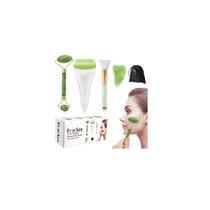 Conjunto de rolos antienvelhecimento para massagem facial Jade Roller