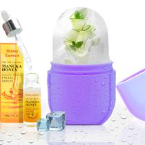 Conjunto de rolos de gelo POCEXHH para cuidados com a pele facial com essência (roxo)