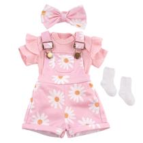 Conjunto de Ropa para Muñecas BABESIDE Jardín Floral Rosa con Overol para Muñecas de 17-22 pulgadas Conjunto de Ropa para Muñecas BABESIDE Jardín Floral Rosa con Overol para Muñecas de 17-22 pulgadas