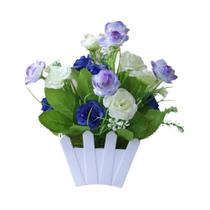 Conjunto de Rosas e Flores Artificiais - Decoração de Cerca com Plantas de Simulação