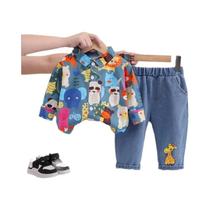 Conjunto De Roupa Casual Para Meninos Bebês Primavera Outono 2 Peças Com Estampa De Desenho Animado