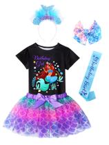 Conjunto de roupa Costume Doctor Unicorn Mermaid, aniversário de meninas Conjunto de roupa Costume Doctor Unicorn Mermaid, aniversário de meninas