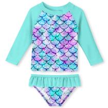 Conjunto de roupa de banho ALOOCA Little Girls Mermaid Scales 5-6 anos Conjunto de roupa de banho ALOOCA Little Girls Mermaid Scales 5-6 anos
