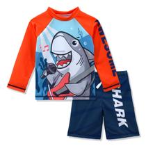 Conjunto de roupa de banho CARMEISON Boys Rash Guard com calção de banho 6T Red