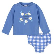 Conjunto de roupa de banho de natação Gerber Baby Girl Blue Daisies 4T