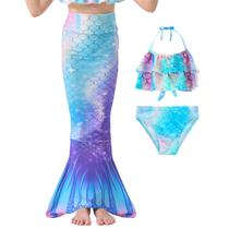 Conjunto de roupa de banho GALLDEALS para meninas de 3 a 12 anos com biquíni e capa