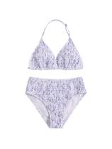 Conjunto de roupa de banho RoseSeek, biquíni feminino Tie Dye Smocked Halter Conjunto de roupa de banho RoseSeek, biquíni feminino Tie Dye Smocked Halter