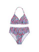 Conjunto de roupa de banho RoseSeek, biquíni feminino Tie Dye Smocked Halter Conjunto de roupa de banho RoseSeek, biquíni feminino Tie Dye Smocked Halter