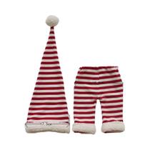 Conjunto De Roupa De Bebê Recém-Nascido Com Gorro De Natal E Macacão De Crochê Em Mohair Macio Para