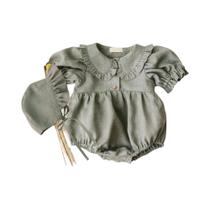 Conjunto De Roupa De Bebê Recém-Nascido Feminino De Veludo Cotelê Com Gola Lapela E Chapéu, 2 Peças, Conjunto De Roupa De Bebê Recém-Nascido Feminino De Veludo Cotelê Com Gola Lapela E Chapéu, 2 Peças,