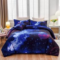 Conjunto de roupa de cama A Nice Night Galaxy Full Size 6 peças