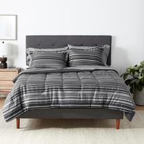 Conjunto de roupa de cama Amazon Basics Comforter Full/Queen Grey 7 peças