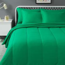 Conjunto de roupa de cama Amazon Basics Microfiber Kid's Full/Queen Green Conjunto de roupa de cama Amazon Basics Microfiber Kid's Full/Queen Green