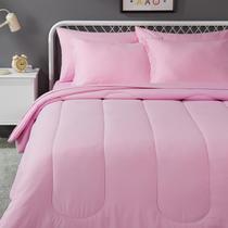 Conjunto de roupa de cama Amazon Basics Microfiber Kid's Full/Queen Pink