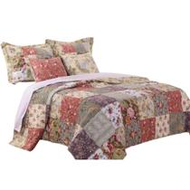Conjunto de roupa de cama Benzara Chicago Queen Quilt Jacobean Print Conjunto de roupa de cama Benzara Chicago Queen Quilt Jacobean Print