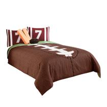 Conjunto de roupa de cama Benzara Full Comforter de 6 peças com estampa de futebol