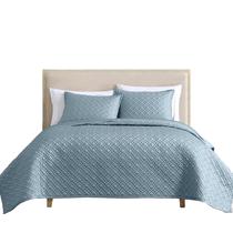 Conjunto de roupa de cama Benzara Keo 3 peças Queen Reversible Sky Blue
