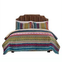 Conjunto de roupa de cama Benzara Twin Quilt com motivos tribais de algodão Conjunto de roupa de cama Benzara Twin Quilt com motivos tribais de algodão