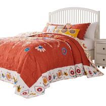Conjunto de roupa de cama Benzara Xan, 3 peças, colcha king size, estampa de buquê Conjunto de roupa de cama Benzara Xan, 3 peças, colcha king size, estampa de buquê